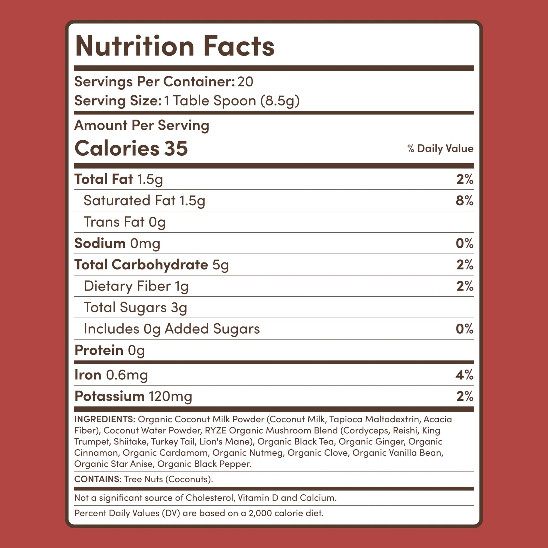 RYZE Mushroom Chai — Organic Instant Chai with Reishi & Organic Black Tea, 20 Servings M2