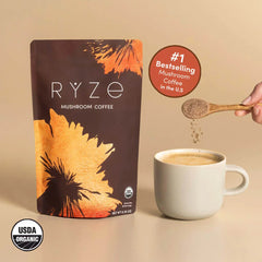 RYZE Mushroom Coffee — Organic Instant Coffee with Cordyceps & Reishi, 30 Servings Z9