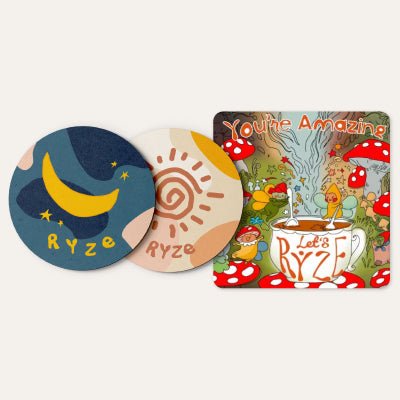 Coasters + Mushroom Magnet Y4