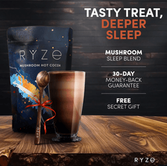 RYZE Hot Cocoa - with 6 Sleep Superfoods to Help Fall Asleep and Stay Asleep H2