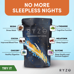 RYZE Hot Cocoa - with 6 Sleep Superfoods to Help Fall Asleep and Stay Asleep H2
