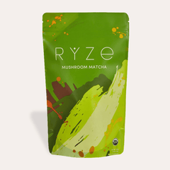 RYZE Mushroom Matcha - with 6 Organic Adaptogenic Mushrooms Grown In USA and Ceremonial-Grade Japanese Matcha H0