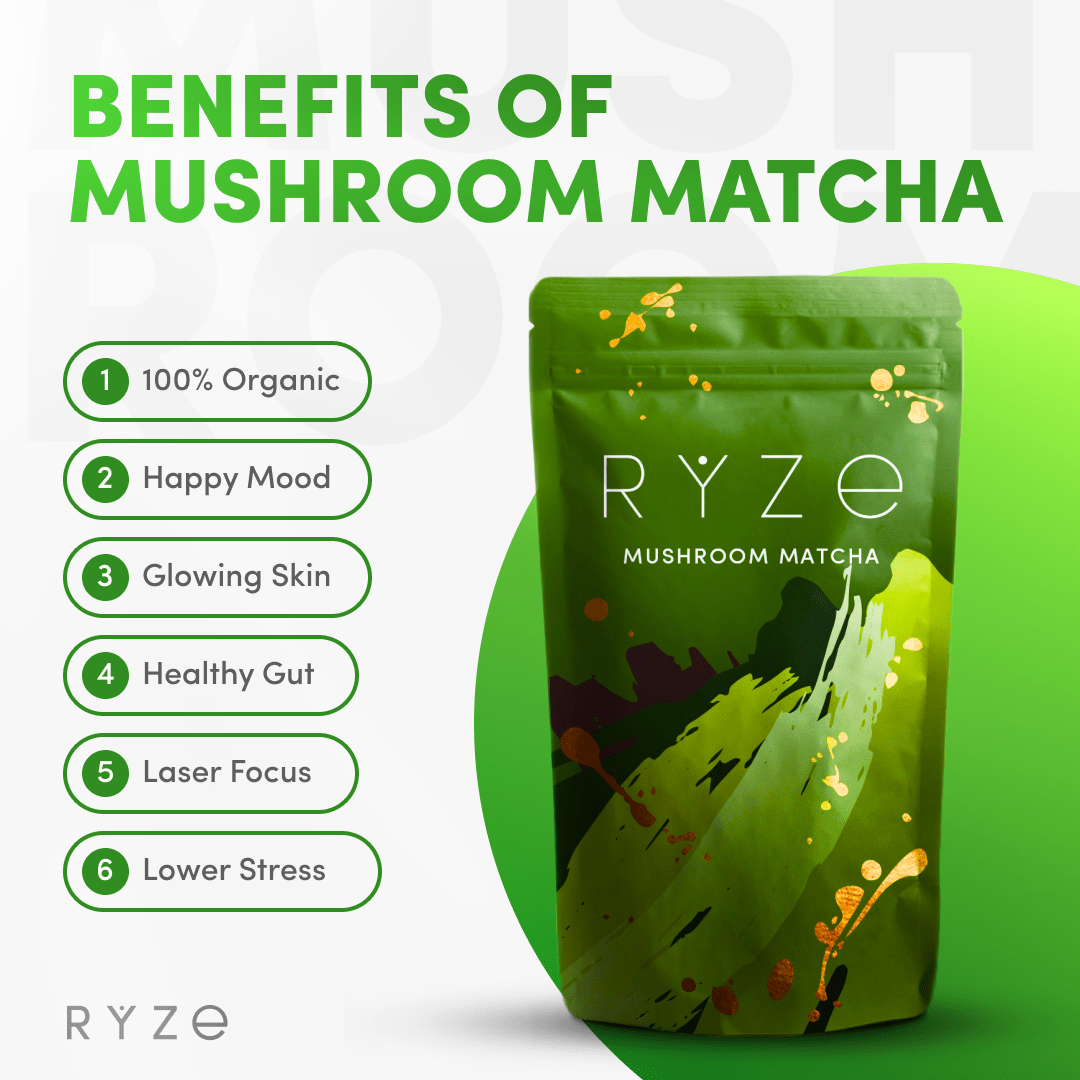 RYZE Organic Mushroom Matcha Starter Kit (60 servings) F6